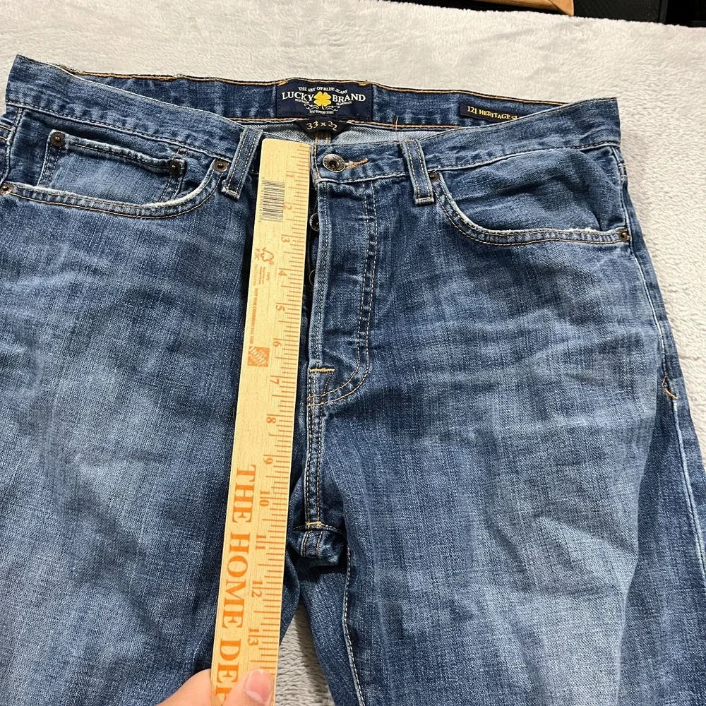Lucky Brand Jeans‎ Men 33x32 Blue 121 Heritage Slim Distressed Western Straight
